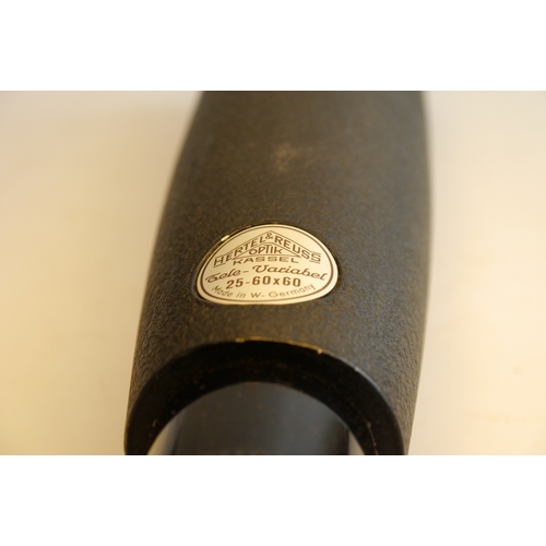 7078 - A Cased Hertel and Reuss Optics Kassel Tele Variable 25-60x60 Spotting Scope