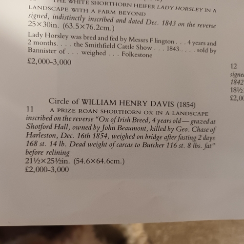 7024 - Circle of William Henry Davis (1786-1865) - Oil on canvas - A prize Roan Shorthorn Ox in a landscape... 