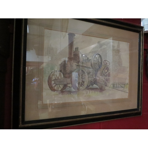 4216 - BENJAMIN WESTWOOD GIBBON (1914-1990): A watercolour of steam engine, signed and dated 1935 lower rig... 