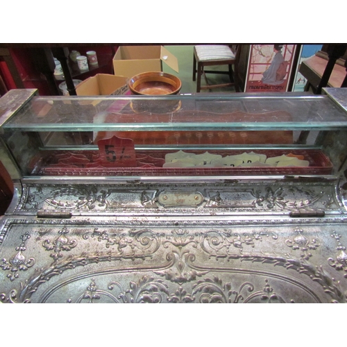 4239 - An NCR cash register; model 346, serial No. 796099, made in 1909.  Nickel plated case, Dolphin patte... 