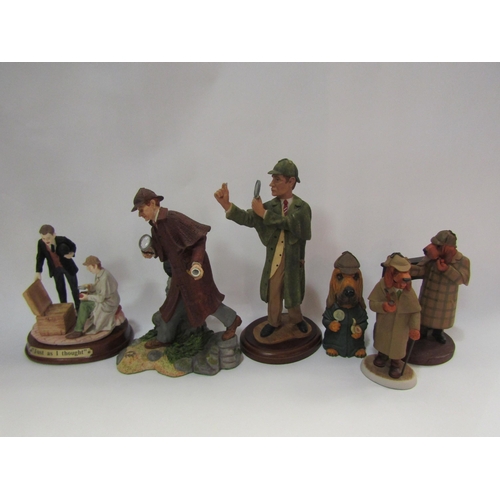 4291 - Eight Sherlock Holmes themed resin figurines to include 