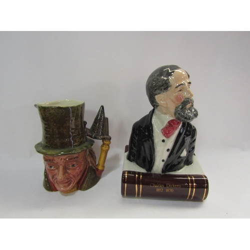 4316 - An Artone hand painted figure depicting Charles Dickens, volume 1812 - 1870, and five medium size ch... 