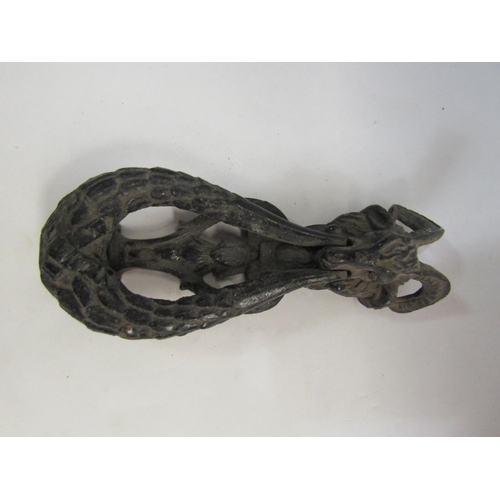 4335 - A cast brass ram's head door knocker