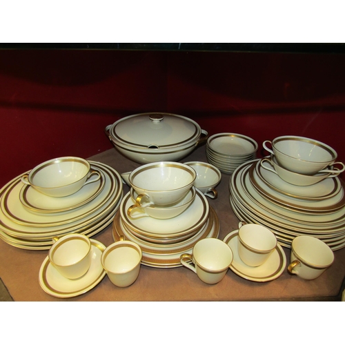 4353 - A large quantity of Heinrich ceramics white ground, gilt and black bands to include plates, coffee c... 