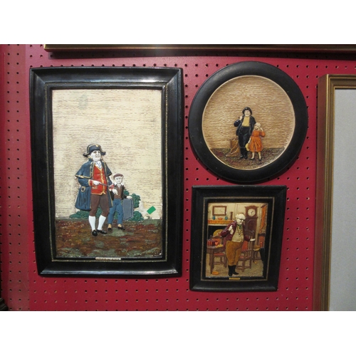 4101 - Three Bretby wall plaques with Charles Dickens themed characters, 37cm x 27cm, 20cm x 17cm and a cir... 