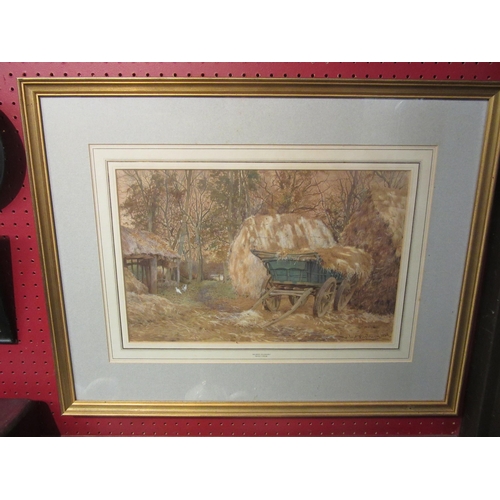 4102 - WILMOT CLIFFORD PILSBURY (1840-1908): A watercolour of hay cart, signed and dated 1880 lower right, ... 