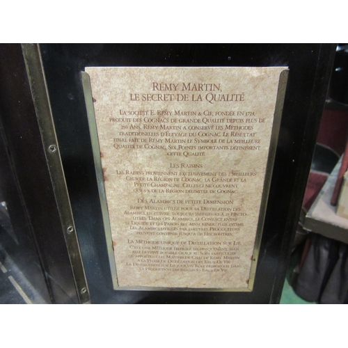 4224 - A Remy Martin Cognac mirrored tantalus with key. 32cm tall x 26cm deep X 40cm wide