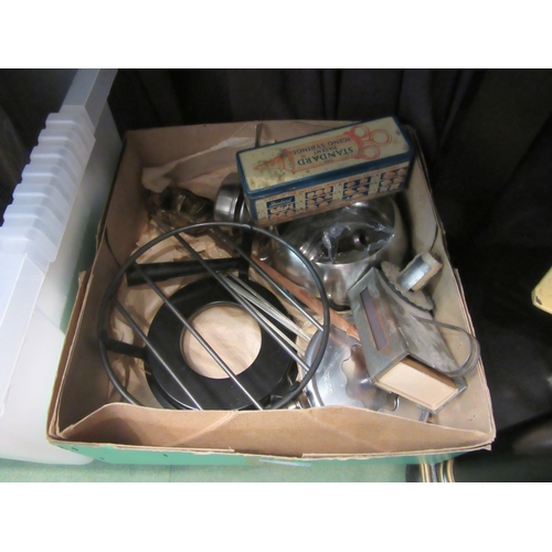 4228 - A fondue set , boxed vintage icing syringe, ladle etc