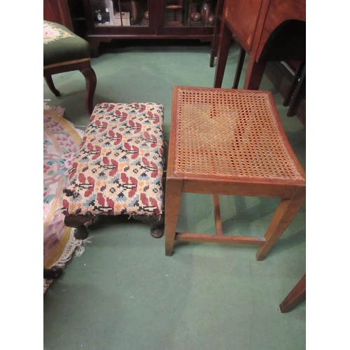 4063 - A cane seated stool on 