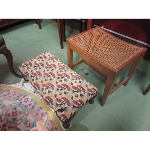 4063 - A cane seated stool on 