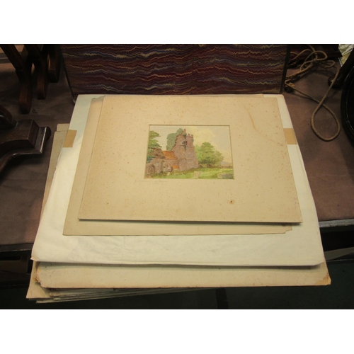 4246 - A folio containing a quantity of various artwork including watercolours of landscape scenes