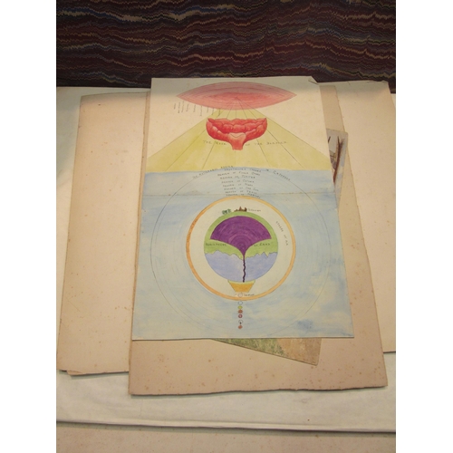 4246 - A folio containing a quantity of various artwork including watercolours of landscape scenes