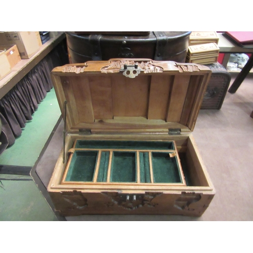 4257 - A reproduction crocodile skin effect hat box together with an oak domed box other trinket boxes (8)