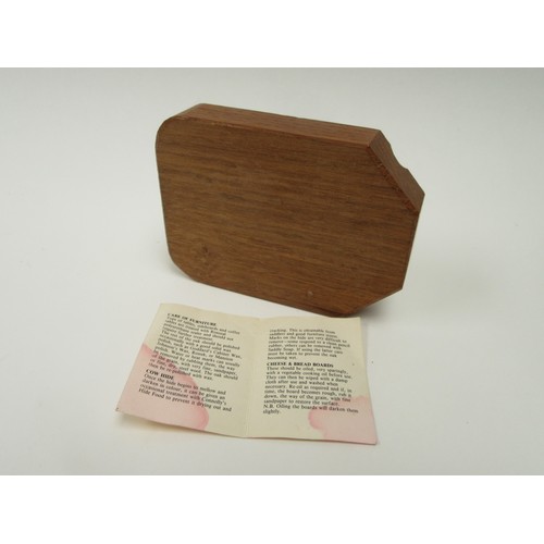 6355 - WITHDRAWN - A Mouseman (workshop of Robert Thompson of Kilburn) oak ashtray, carved with mouse signa... 