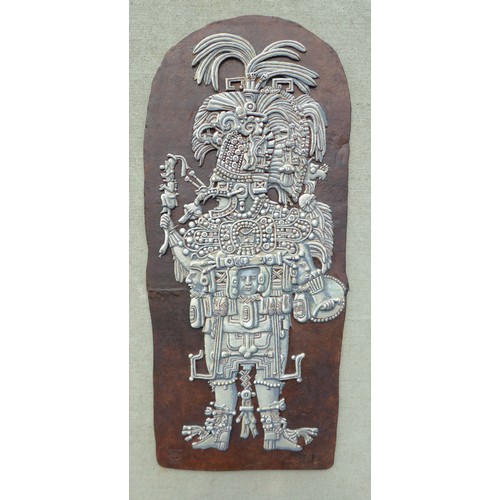 7094 - ROBERT ELLIOTT (b.1938) A 2007 sculptural plaque - Itzamnaaj K'awill, 2nd ruler of Dos Pilas, 698-72... 