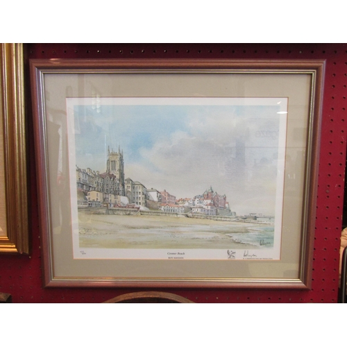 1064 - A limited edition print after Roy Haydon 'Cromer Beach', No. 499/850, signed, framed and glazed, 28c... 