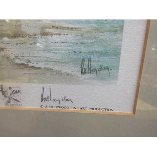 1064 - A limited edition print after Roy Haydon 'Cromer Beach', No. 499/850, signed, framed and glazed, 28c... 