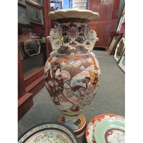 1106 - A collection of Oriental ceramics including large Satsuma vase, 55cm tall, some a/f