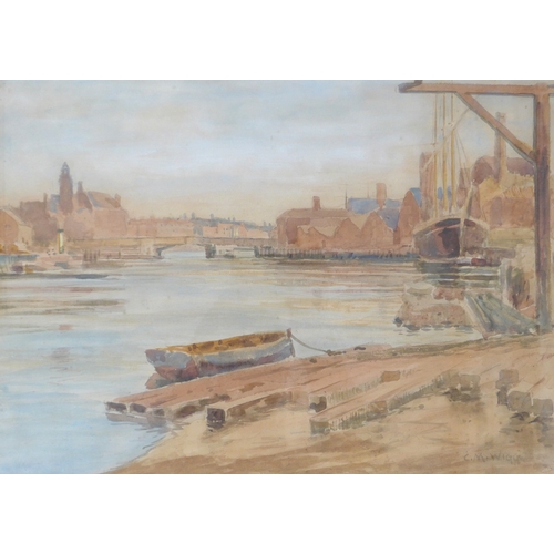 7067 - CHARLES MAYES WIGG (1889-1969) A framed and glazed watercolour, 'View of Great Yarmouth'. Signed bot... 