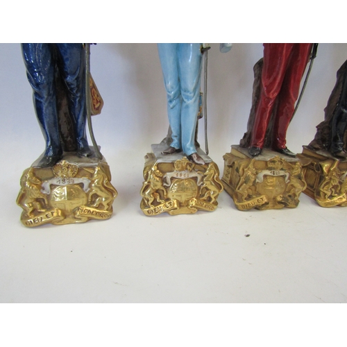 1001 - Five Capodimonte porcelain soldiers with 