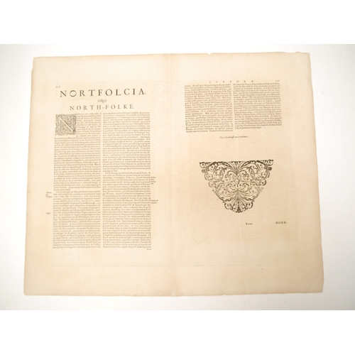 5317 - (Norfolk.) Johannes Jansson: 'Nortfolcia vernacule Norfolke', engraved map of Norfolk, [1646], print... 