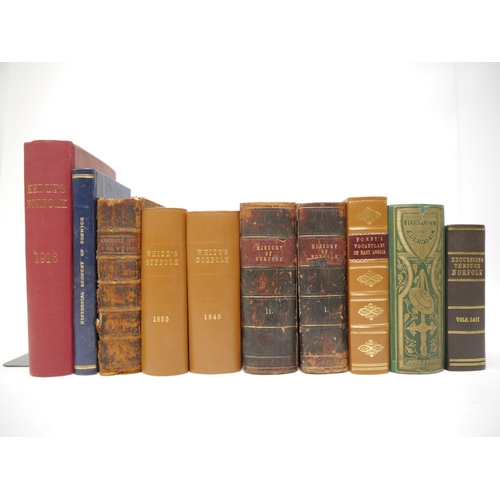 5323 - A quantity of assorted East Anglian directories and books, including White's Norfolk, 1845, 2nd edit... 