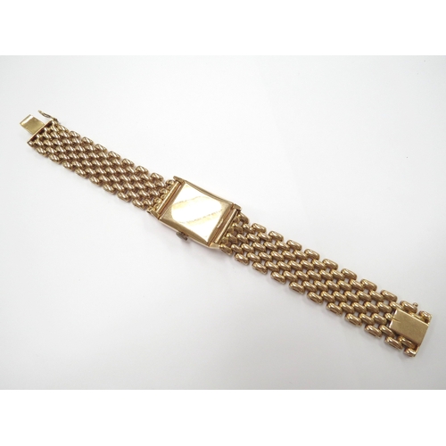 6342 - A French gold Cyma wristwatch with gold bracelet strap, 55.2g