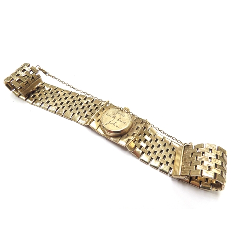 6174 - A Bueche Girod 9ct gold bracelet wristwatch, 35.3g