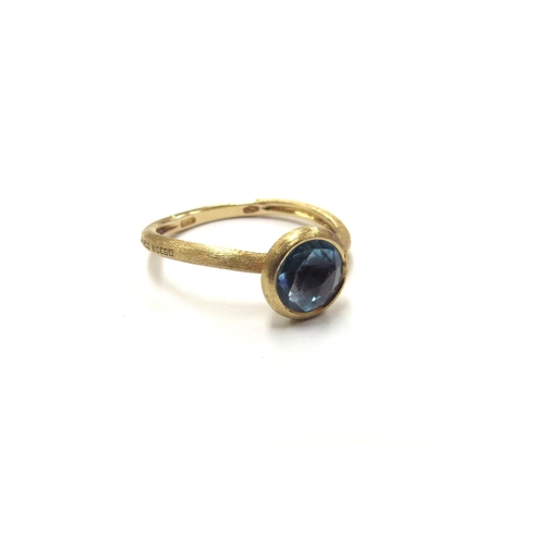 6002 - MARCO BICEGO 18ct Yellow Gold Jaipur Colour Collection Blue Topaz Stacking Ring, boxed with certific... 