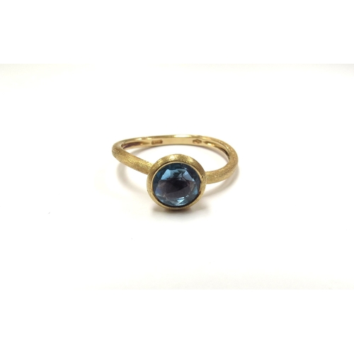 6002 - MARCO BICEGO 18ct Yellow Gold Jaipur Colour Collection Blue Topaz Stacking Ring, boxed with certific... 