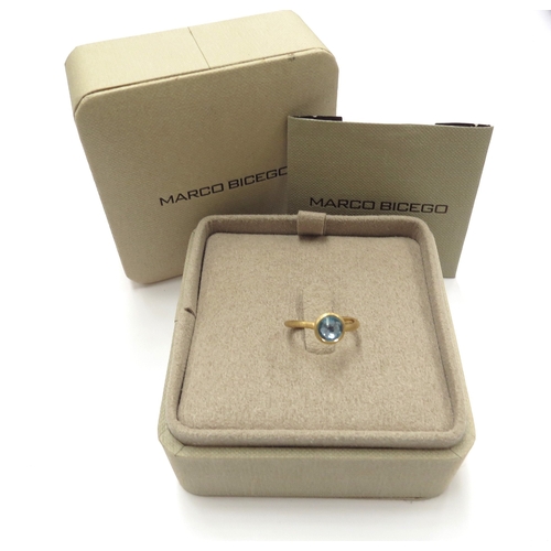 6002 - MARCO BICEGO 18ct Yellow Gold Jaipur Colour Collection Blue Topaz Stacking Ring, boxed with certific... 