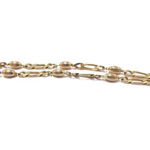 6184 - A 9ct gold ball and link chain necklace, 64cm long, 10g