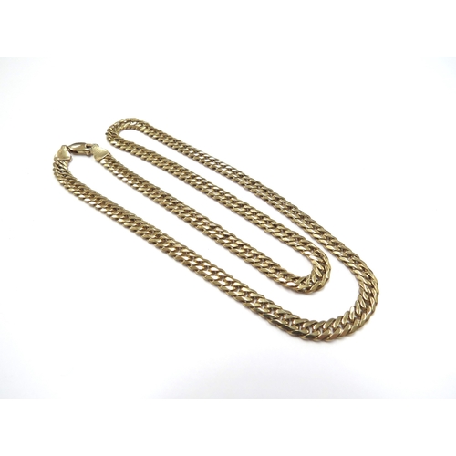 6384 - A 9ct gold flatlink necklace, 45cm long, 18.5g