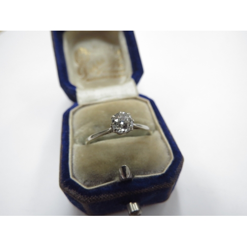 6150 - An 18ct white gold platinum set diamond solitaire 0.50ct approx. Size P, 1.8g