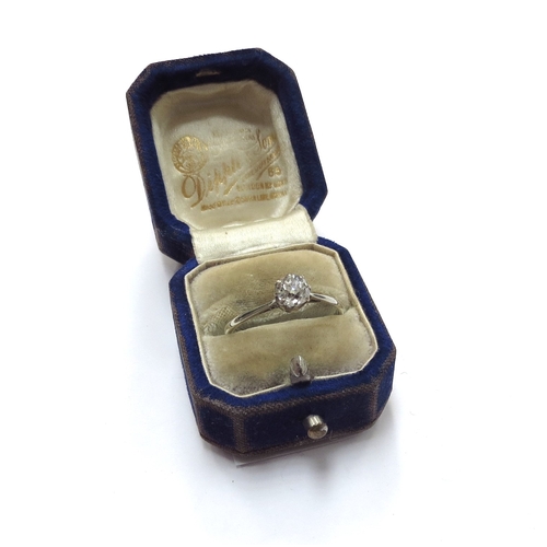 6150 - An 18ct white gold platinum set diamond solitaire 0.50ct approx. Size P, 1.8g