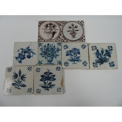 6280 - Antique delft tiles varying design (8)