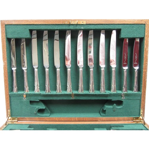 6324 - John B Chatterley & Sons Ltd, silver canteen of cutlery for eight place settings in fitted case, She... 