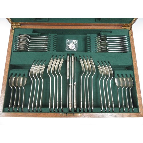 6324 - John B Chatterley & Sons Ltd, silver canteen of cutlery for eight place settings in fitted case, She... 