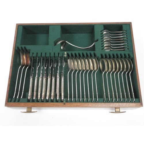 6324 - John B Chatterley & Sons Ltd, silver canteen of cutlery for eight place settings in fitted case, She... 