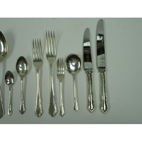 6324 - John B Chatterley & Sons Ltd, silver canteen of cutlery for eight place settings in fitted case, She... 