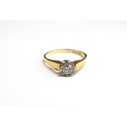 6126 - An 18ct gold diamond solitaire ring 0.25ct approx. Size P,  2.4g  (E) £120-160