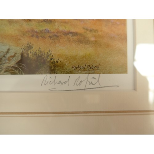 1373 - After Richard Robjent - A framed and glazed print - Red Grouse in flight. Pencil signed in margin. I... 