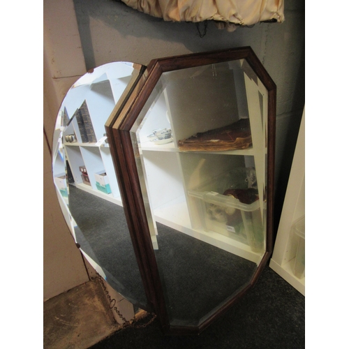 1416 - Two 20th Century wall mirrors, both bevelled edge, one with oak frame