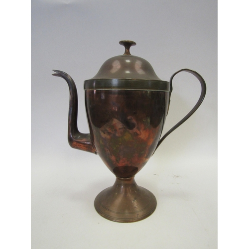 1438 - A Georgian copper coffee pot, circa 1830