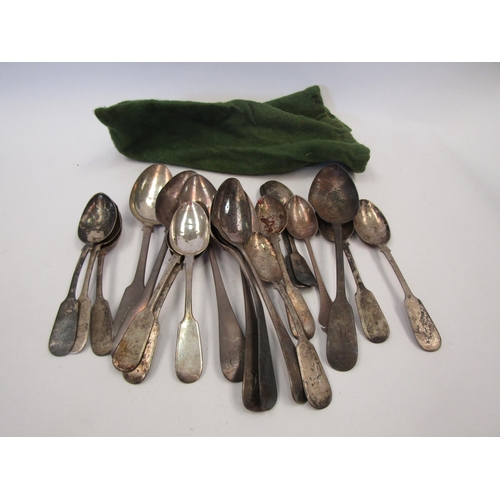 1503 - A bag of various silver dessert and smaller spoons, various assay houses, 898g