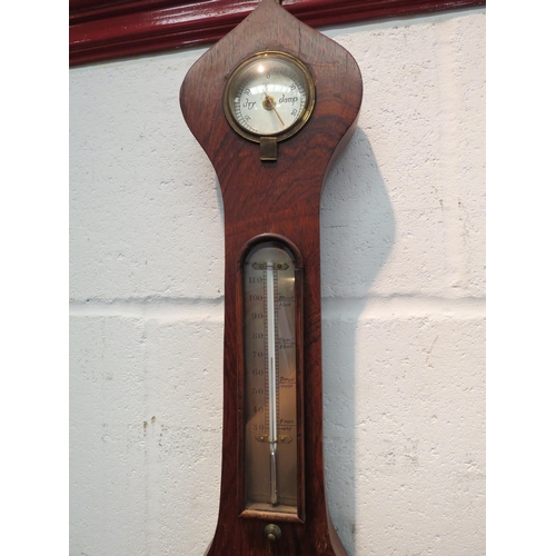 1138 - A 19th Century rosewood cased five dial wall barometer