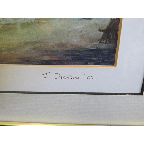 1155 - JOHN DICKSON: A watercolour and oil crayon 'After The Rain', signed and dated '03 lower right, title... 