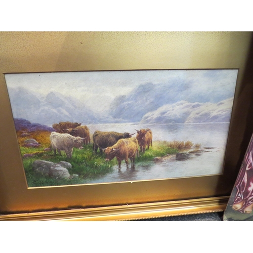 1164 - THOMAS ROWDEN (1842-1926): A pair of watercolours depicting highland scenes of cows and sheep, signe... 