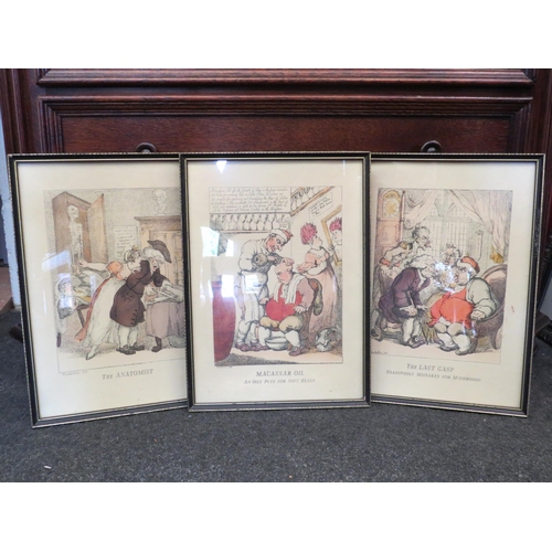 1202 - Three 19th Century coloured satire prints - 