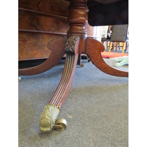 1226 - A 19th Century mahogany two drawer sofa table on brass castors